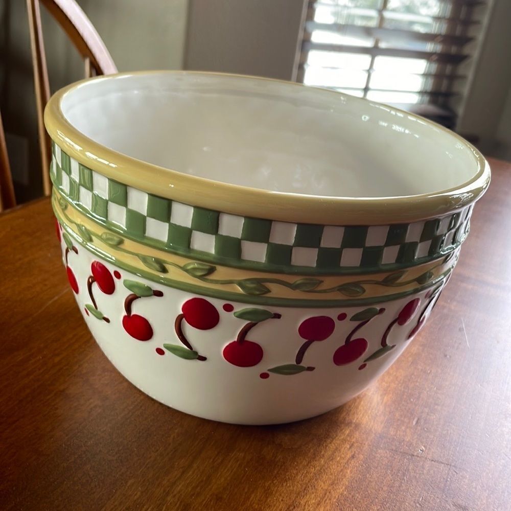 Mary Engelbreit Cherries Jubilee Serving Bowl 8 x 5